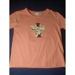 Western Cross On Coral Short Sleeve 3-4t Girls